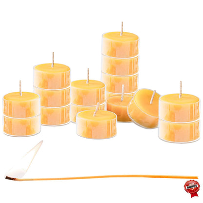 PURE PLANT HOME Honey Scented Beeswax Candles, 100% Pure Natural Refined with Chemical Free Cotton Wick, 10 DRIPLESS Candles, Made in USA