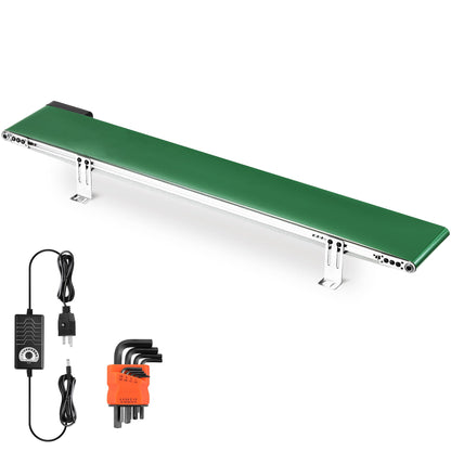 Moonshan Belt Conveyor 39 inch Conveyor Desktop Version Step-Less Speed Adjustment PVC Belt Conveyor for Packaging Factory, Production Line, Home