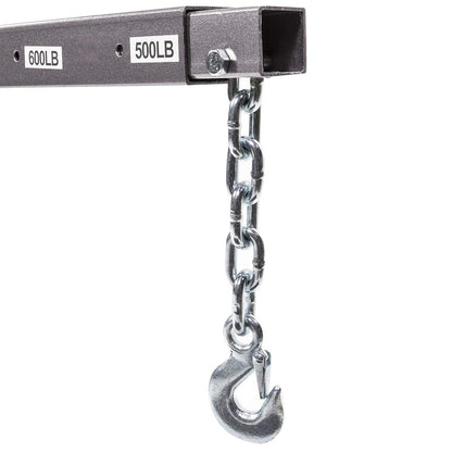 Stark USA 1/2 Ton Capacity Pickup Truck Extra Hoist Lift Load Jib Crane Telescopic Boom 1,100 LBS Extension Lock Position Swivel Base Mounted