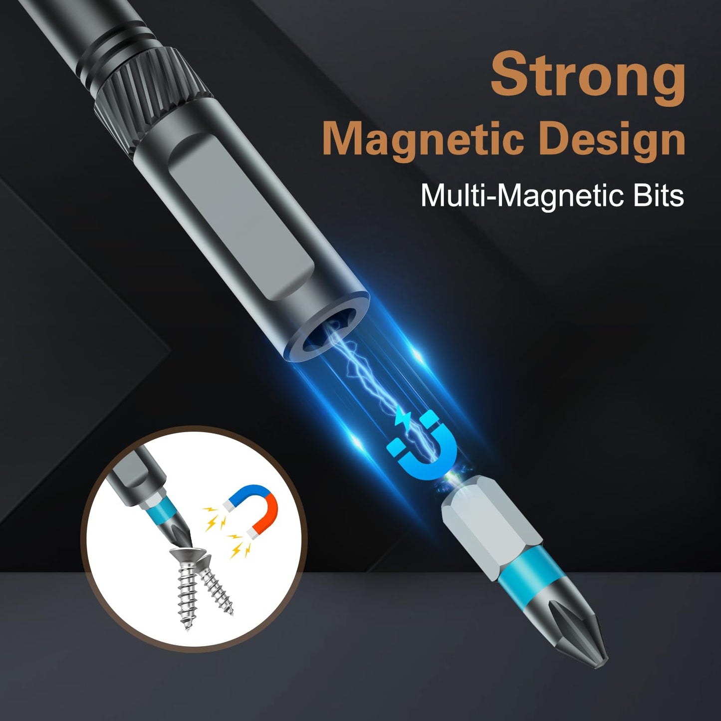 Bomivoi 24 in 1 Magnetic Screwdriver Set, DIY Ratchet Screwdriver Set, Multi Bit Magnetic Drive Set with Detachable Ratchet Handle, Portable Precision Repair Tool Kit for Furniture Computer Bicycle