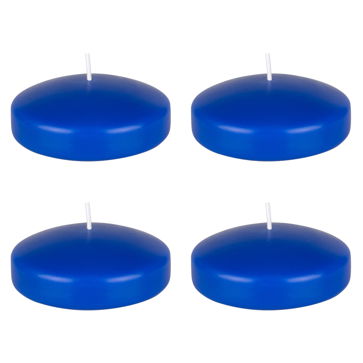 Mega Candles 4 pcs Unscented Dark Blue Floating Candles, Hand Poured Wax Candle 3 Inch Diameter, Home Décor, Wedding Receptions, Baby Showers, Birthdays, Centerpieces, Celebrations, Meditations, Spas