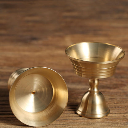 Brass Candlestick for Buddhist Temples Butter Lamp Holder Golden Tealight Candle Stand for Altars Decors Candleholder Brass Candle Base