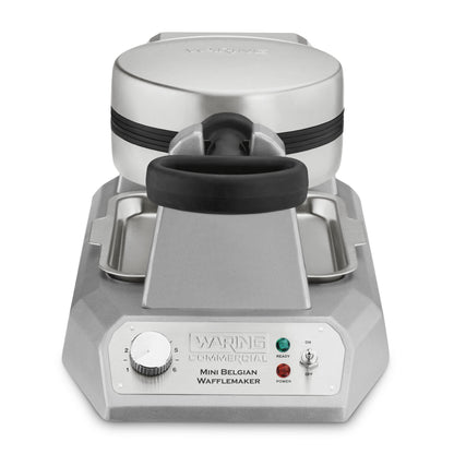 Waring Commercial Mini Belgian Waffle Maker, Rotary Feature for Even Baking, 100 Mini Waffles an Hour, for Restaurants & Commercial Kitchens, NSF Certified, WMB400X