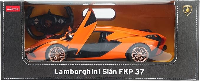 RASTAR RC Car 1/14 Scale 2.4Ghz Lamborghini Sian FKP 37 Radio Remote Control R/C Toy Car Model Vehicle (Orange)