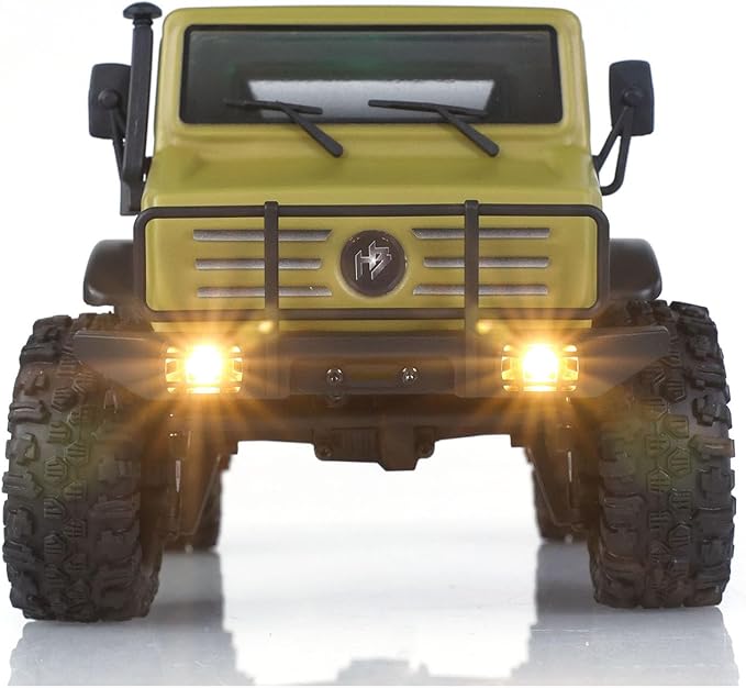 CR18P V3 THunter 1/18 RC Climbing Car 2.4G Wireless Control 4WD Rock Crawler Car Brushless Motor ESC RTR LED Lights Hobby Grade Model for Adult(Matte Sand)