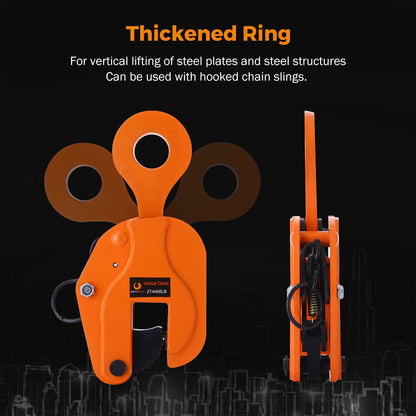 BEAMNOVA 2 Ton 4400 lbs Vertical Plate Lifting Clamp Sheet Metal Lifting Clamp Metal Steel Plate Lifting Clamps Lifters Heavy Duty Orange