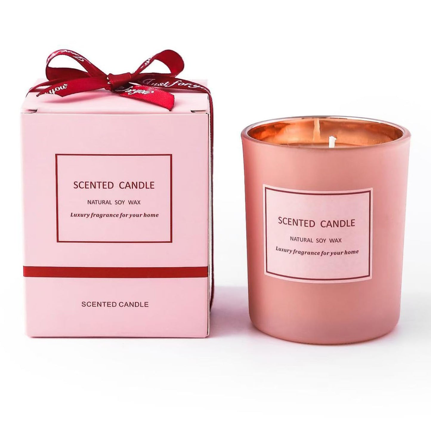 Jasmine Scented Candle, Candles Gifts for Women, Candles for Home Scented, Birthday Gift for Women, Pink Candles for Women, Natural Soy Wax Candles, 5.5 oz 30 Hours