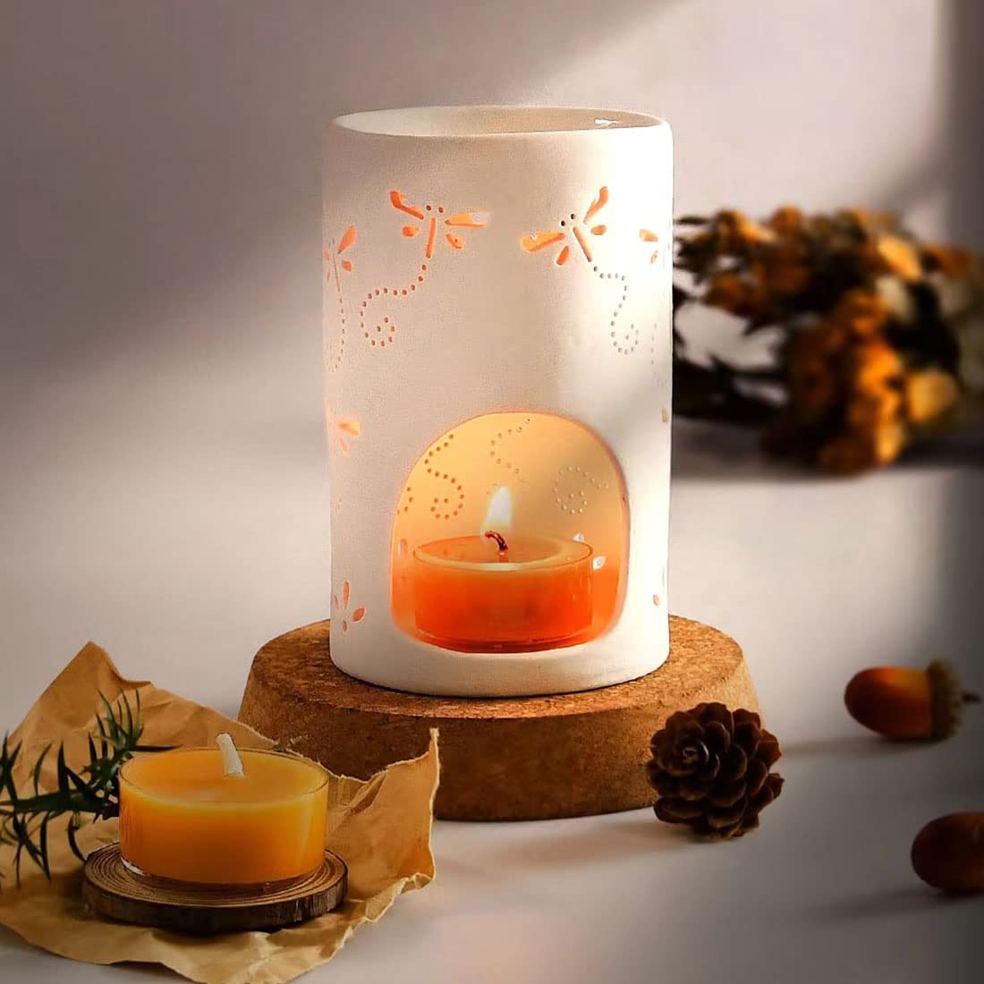 16PCS Pure Beeswax Tealight Candles, Natural Scent, Clear Cup