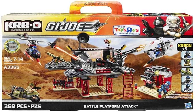Hasbro GI Joe Battle Platform Attack A3365 - 368pc Set - Chopper Motorcycle - Ages 7-14