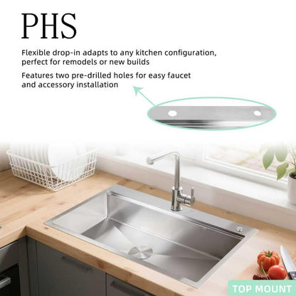 32 inch Workstation 32 * 19 Single Bowl