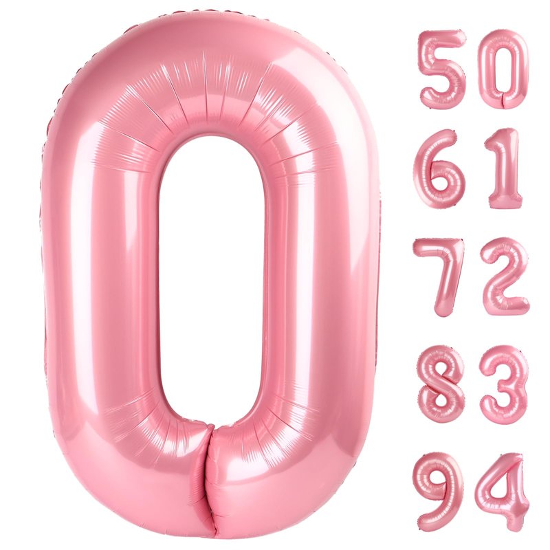 Pearlescent Pink Number 13 Balloons 40 inch, 13 Number Balloons, 13th Birthday Decorations for Girls 13 Year Old Pastel Pink Party Supplies