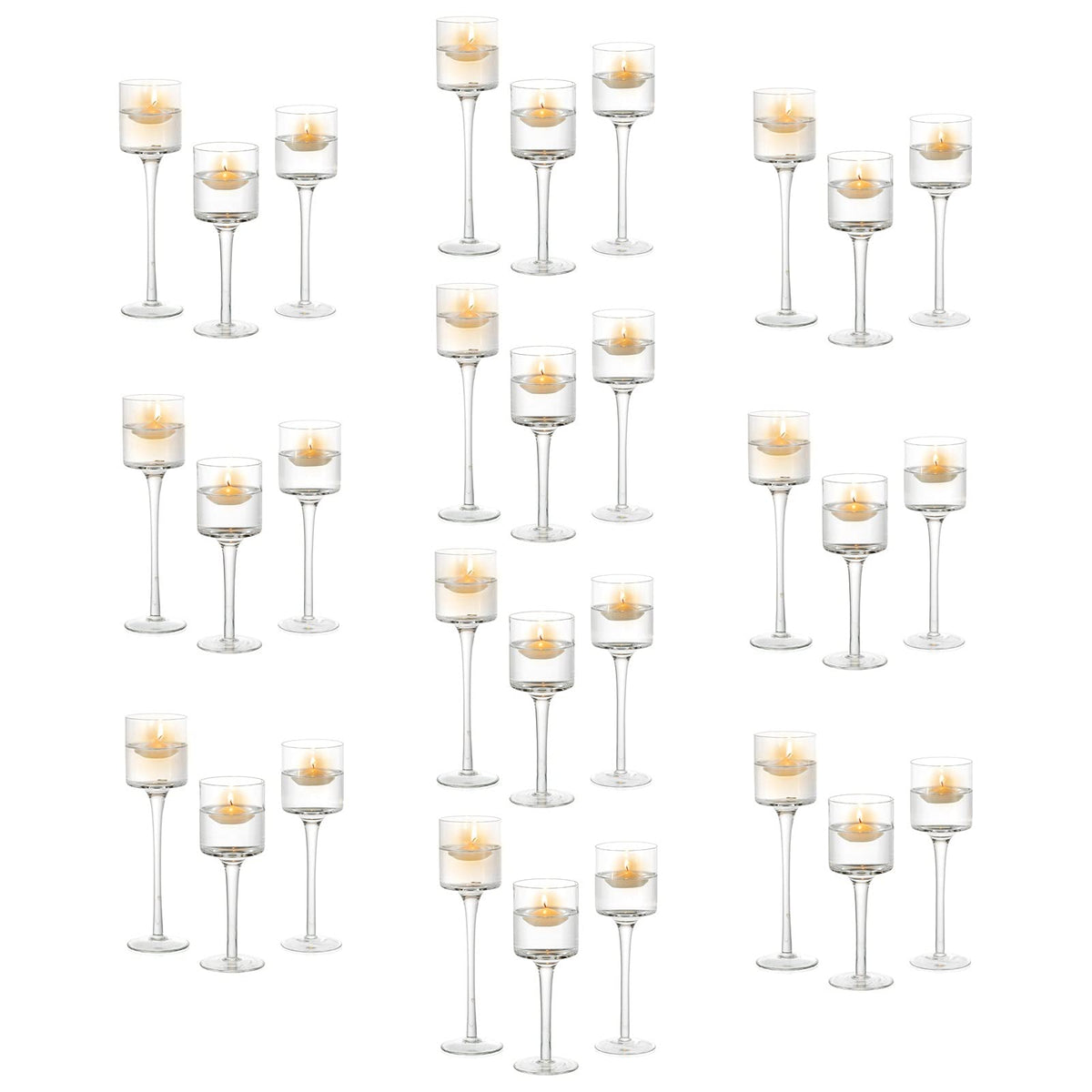 Tea Light Holder Votive Centerpieces - Glass Candle Holders Bulk for Wedding Table Centerpiece, Fit Floating Candle for Wedding Reception Decor, Home Decorations 30 PCS