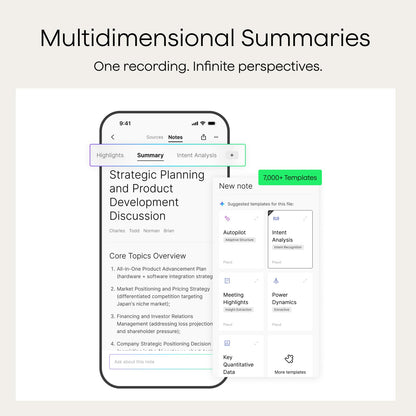 Plaud Note AI Voice Recorder, Note Taker w/Case, App Control, Transcribe & Summarize with AI, Support 112 Languages, for Meetings, Calls, Lectures, Professionals, Teams, Silver, Non-Pro Version