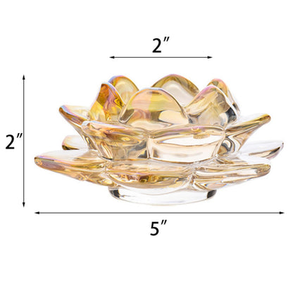 GOLDEAL Lotus Tealight Candle Holders,Set of 8,Gold Glass,Tea Light Holders,Votive Candle Holders Bulk,Pillar Candle Holder for Wedding Party,Baby/Bride Shower Party,Bathroom,Home Table Centerpieces