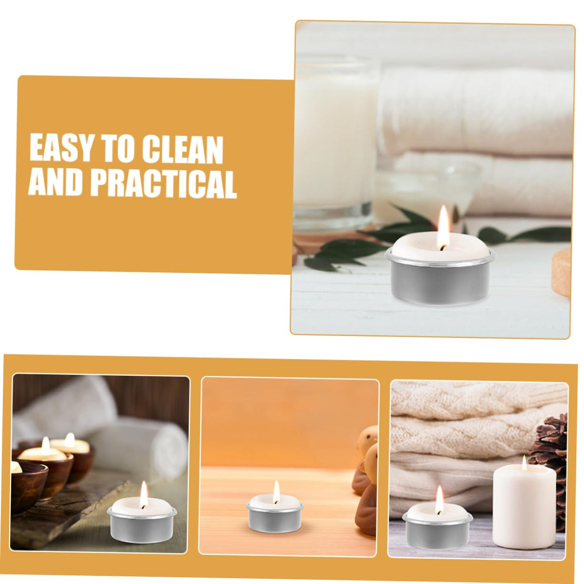 PLAFOPE 15pcs Metal Candle Tins DIY Tea Light Containers for Home Decor Essential Oil Burning and Aromatherapy Sturdy Construction Minimalist Design