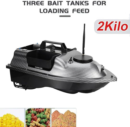 RC Fishing Bait Boat with GPS 546 Yards Remote 3 Bait Hoppers 4.4LBS Load Auto Return Low Battery &amp Signal Alerts LED Night Light for Carp Fishing