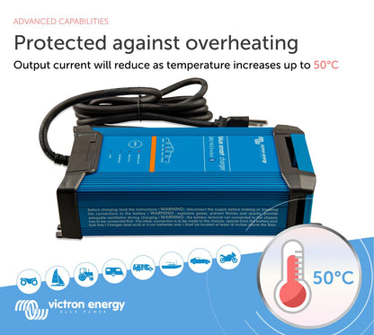 Victron Energy Blue Smart IP22 Smart Car Battery Charger 24V 16A, Float & Trickle Charger and Desulfator for Motorcycle, ATV, RV, Lithium and Deep Cycle Batteries, 3 outputs