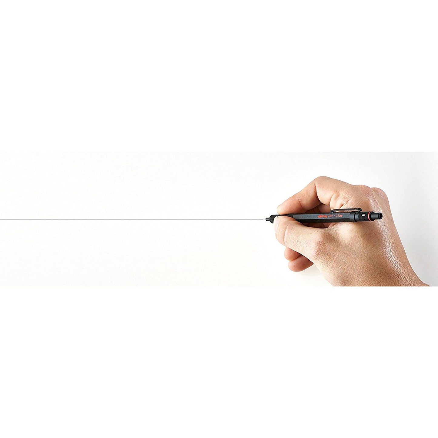 rOtring 600 Mechanical Pencil | 0.7 mm | Black All-Metal Body Propelling Pencil | Non-Slip Knurled Grip & Hexagonal Barrel