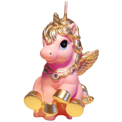 Birthday Candles Smokeless Cake Topper Unicorn Candle for Party Supplies and Wedding Favor (Pink)
