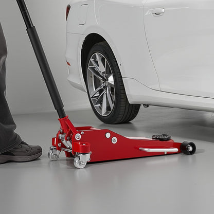 VEVOR Low Profile Floor Jack 3 Ton Aluminum and Steel Racing Floor Jack with Dual Pistons Quick Lift Pump, Hydraulic Trolley Car Lift for Sports Car, SUV, Pickup, Lifting Range 3.3"-20.3"
