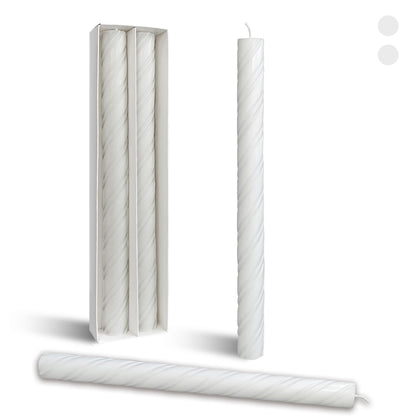 Dripless Twisted Taper Candles White Unscented Tall Candlesticks 10 Inch Smokeless Long Lasting Burn Candles Dinner Candle Sticks for Holiday Art Home Decor 2 Pcs