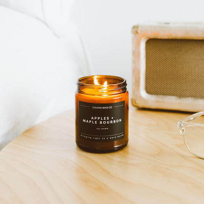 Calyan Wax Co. Rose & Peony Scented Candle - 57 Hour Burn - Luxury Clean Soy Wax Candles - Long Lasting Amber Glass Jar Candle for Home - 7.2oz