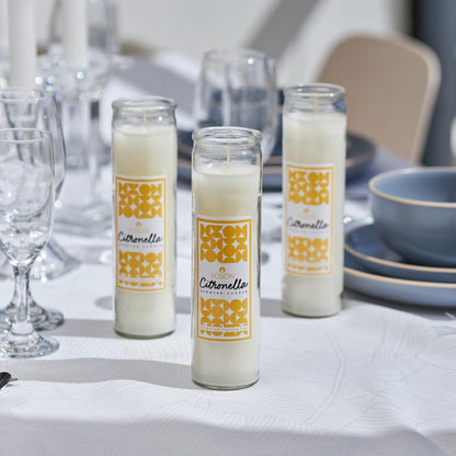 Simply Soson Citronella Candle - Citronella Scented Devotional Glass Jar Candles Ivory - 2x8 inch - 6 Pack - Outside Candles for Garden Yard Balcony, Summer Camping