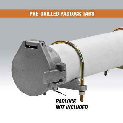 Buyers Products CC800 PVC Conduit Carrier Kit, 8 Inch Diameter Pipe Storage Rack for Trucks, Mounting Hardware Included, Spring-Loaded Latch, Weather-Resistant Door - for Conduits, Fly Rods & More