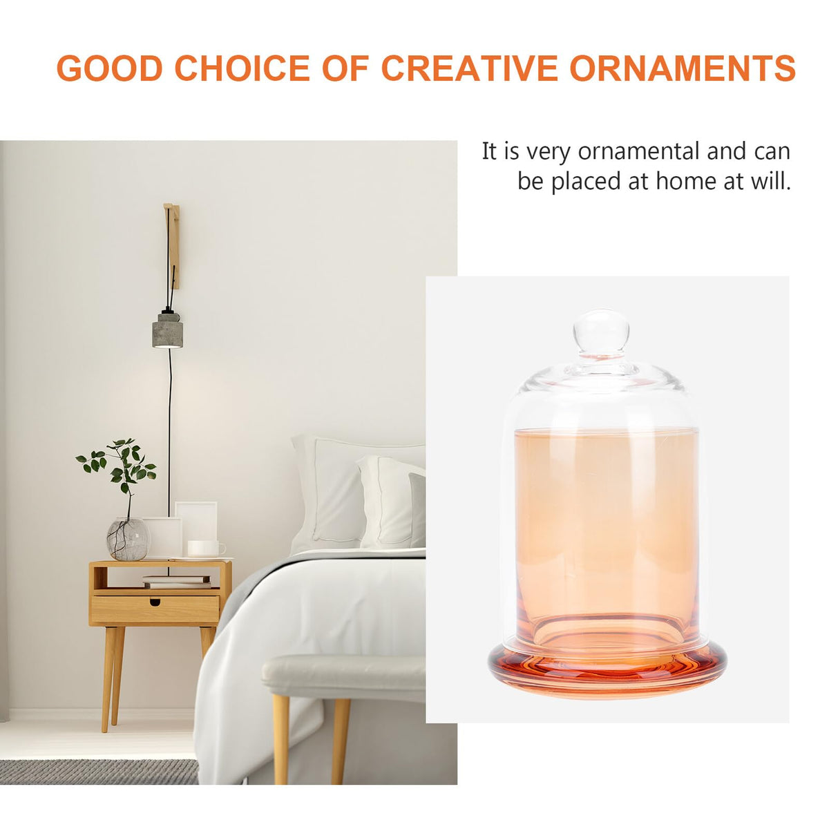 HEALEEP Amber Glass Candle Jar and Romantic Candlestick Holder Medium Size Wax Vase for Wedding Party Home Decor Centerpiece