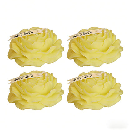 Scented Candles Set for Women Mom,4 Pack Aromatic Peony-Shaped Candle Ornament for Home,White Soy Candles for Living Room and Bedroom, Birthday Gifts Valentines Day Candle - English Pear and Freesia
