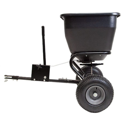 Brinly BS36BH-A Tow Behind Broadcast Spreader with Universal Hitch, 175 lb.+ -Flat Black
