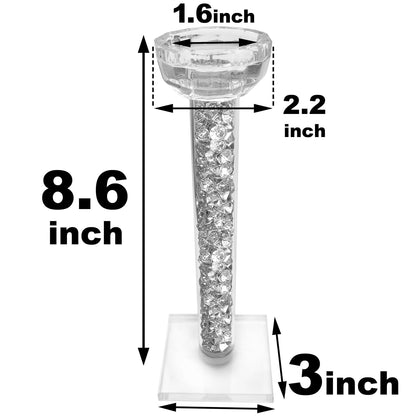 Wocred Candle Holders Set of 2.Stunning Shabbat Candle Holders.8.6" Tall Crystal Candlestick Holders for Dinning Room,Mantelpiece.