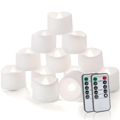 Homemory 24pcs Remote Timer LED Tea Lights Candles, 400+Hours Flickering Flameless Battery Operated Votive Candles for Tabletop Lighting, Centerpieces Decor, Holiday Decor
