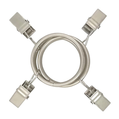 AMZSEVEN 40 Pack Curtain Rings with Clips, Drapery Clips with Rings, Drapes Rings 1.26 in Interior Diameter, Fits up to 1 in Curtain Rod, Matte Silver