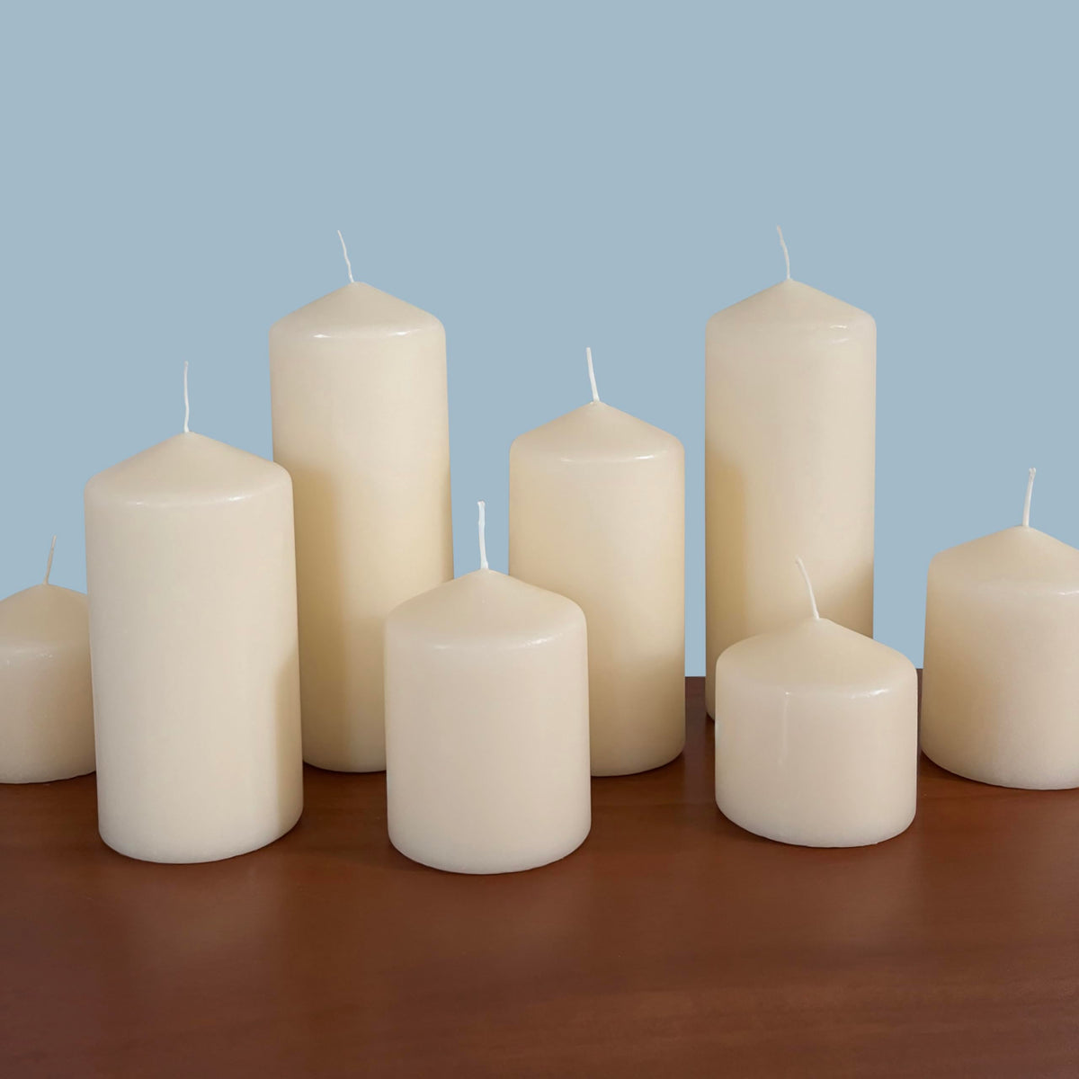 Stonebriar Unscented Pillar Candles – 80 Hour Burn Time, Long-Lasting Wax Candles for Weddings, Holidays, Home Décor & Special Events, Pack of 3, Ivory, 3" x 8"