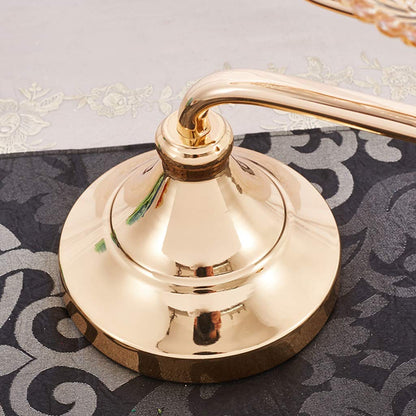XILIN-1987 Candle Holderss Three-arm Candlestick Metal Pillar Candlestick Wedding Event Candlestick for Candlelight Dinner and Table Decoration (Gold, 13.713.4 Inches) Decorative Candlestick