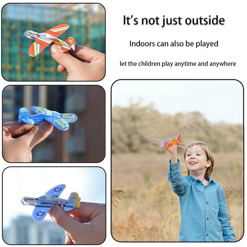 Manmel 50 Pcs Foam Gliders Planes Toys for Kids, Paper Airplane, Party Favors Goodie Bag Stuffers, Outdoor Flying Toys, Bulk for Classroom Prizes Boys and Girls