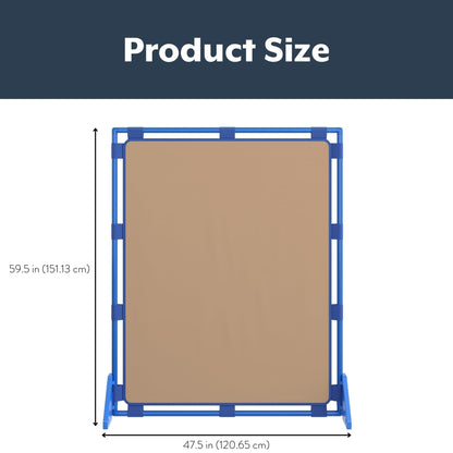 Children's Factory Big Screen PlayPanel, Kids Room Divider, Classroom Privacy Screen, Cantilever Feet Included, Almond