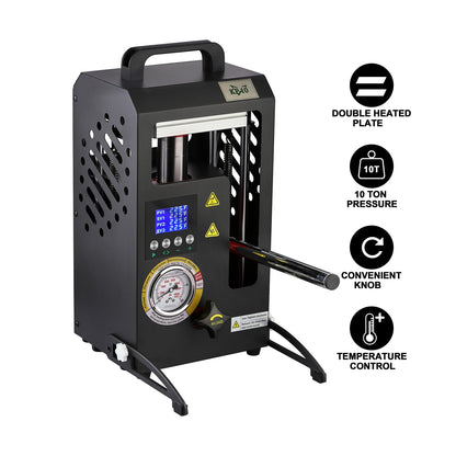 10 Tons Heat Press Machine with 5.5" X 5.5" Dual Heated Plates Manual Press with LCD Digital Display Screen & Precise Pressure Gauge 110V/220V