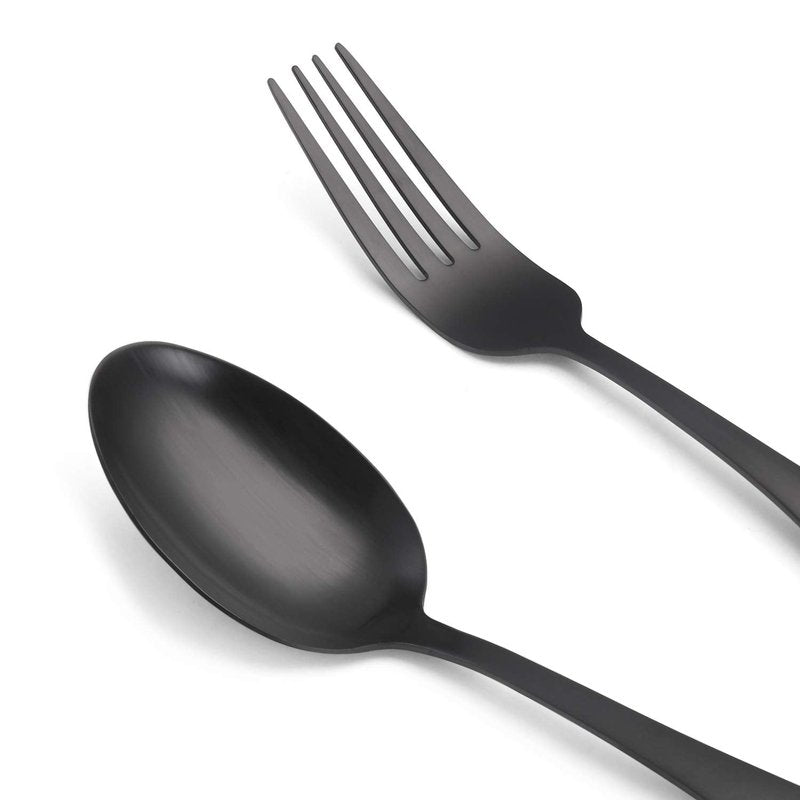 Matte Black Silverware Set, Satin Finish 40-Piece Stainless Steel Flatware set, Tableware Cutlery Set Service for 8, Utensils for Kitchens, Dishwasher Safe
