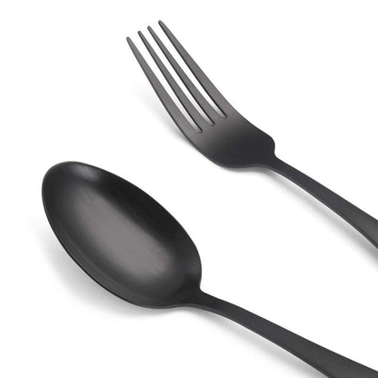 Matte Black Silverware Set, Satin Finish 40-Piece Stainless Steel Flatware set, Tableware Cutlery Set Service for 8, Utensils for Kitchens, Dishwasher Safe