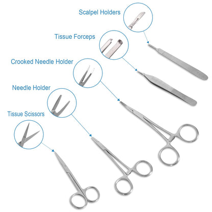 Spectabilis Suture Practice Kit for Medical Students, Silicone Pad Surgery Wounds Closure Suturing, Supplies for Vet Nursing Students Surgical Stitches Kits De Suturas Med School Essentials.