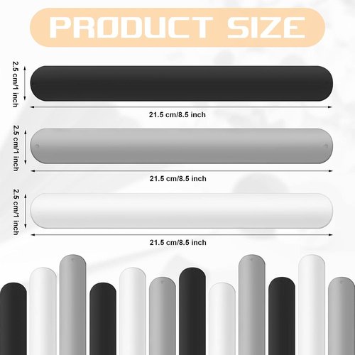 Cunhill Wrapping Paper Holder Clips - 18 Silicone Covered Metal Slap Bands for Gift Wrapping & Storage | White, Black, Grey