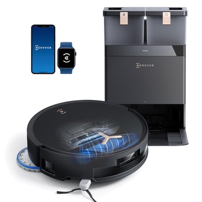 ECOVACS DEEBOT T50 MAX Robot Vacuum and Mop,18,500Pa Blast Suction,12-in-1 Omni Station,18mm Auto Mop Lift, Zero Tangle, TruEdge Edge Cleaning, Perfect for Pet Hair, Carpets & Hard Floors