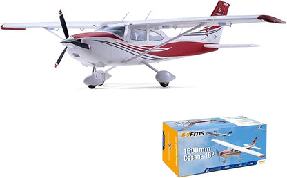 Fms Rc Planes for Beginners Remote Control Airplane for Adults Single-Engine Propeller Airplane 1500MM Cessna 182 Red 6 Channel Hobby Rc Airplanes PNP (No Radio Battery Charger)
