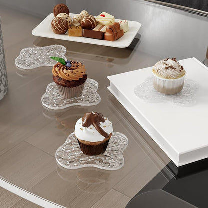 Sweet Elegance Acrylic Coasters, Coasters Set of 4, Clear Drink Coaster with Waterproof Material, Drink Pad for Table Protection, Desk Accessories for Home, Office, Cafe Decor
