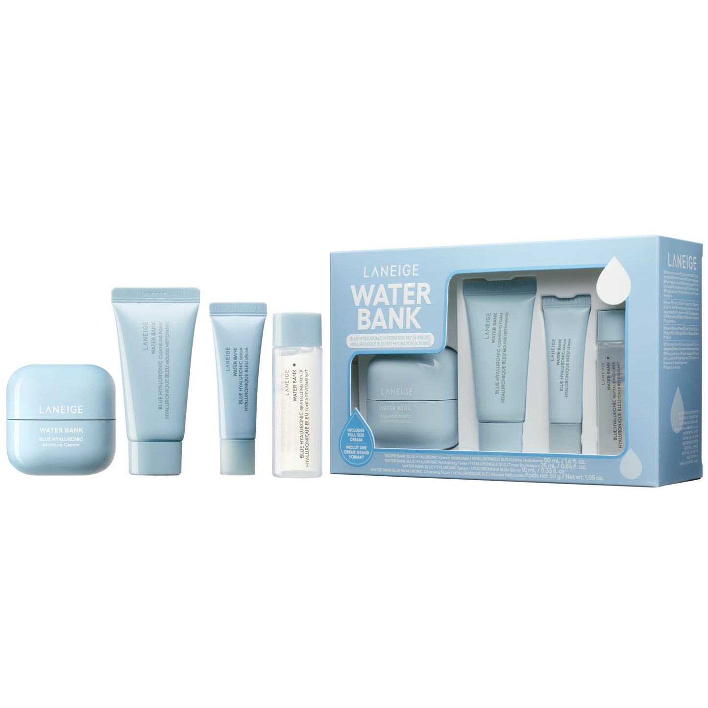 LANEIGE Water Bank Blue Hyaluronic Cream Moisturizer: Hydrating Korean Face Cream with Squalane & Ceramide for Skin Barrier Support, Dermatologist-Tested