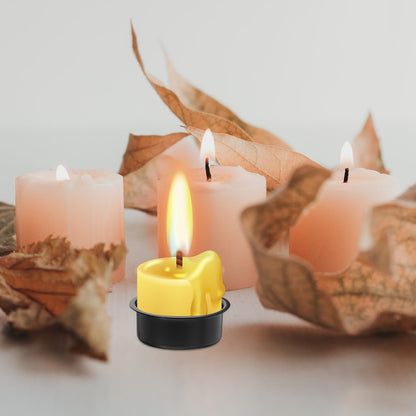 ARTIBETTER 4Pcs Halloween Metal Candle Cups - Iron Tealight Candle Holders for Party Decoration, Household Decor, Rustic Wedding, Christmas, 1.61x1.61x0.66in