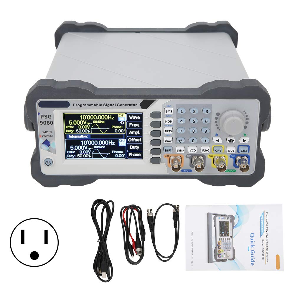PSG9080 Programmable DDS Signal Generator 80MHz Dual Channel Arbitrary Waveform Function Generator Frequency Meter 300 MSa/s Counter High Precision 3.5inch Screen for Industrial Debugging