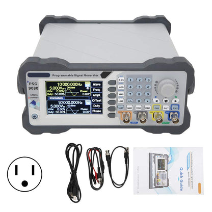 PSG9080 Programmable DDS Signal Generator 80MHz Dual Channel Arbitrary Waveform Function Generator Frequency Meter 300 MSa/s Counter High Precision 3.5inch Screen for Industrial Debugging